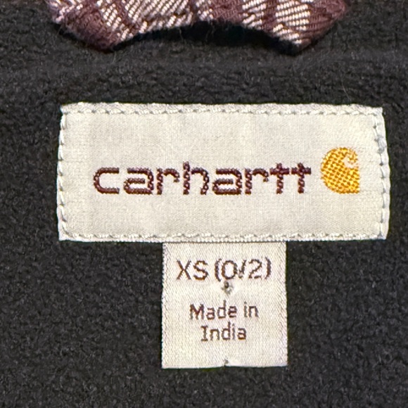 Carhartt Rugged Flex Fleece Lined Plaid Jacket Women’s XS Rich Burgundy - Picture 3 of 10